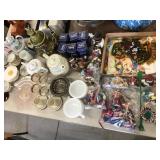 Table of China & Christmas Decorations