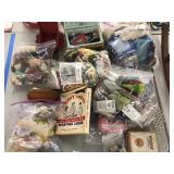 Half Table of Sewing Bric-a-brac