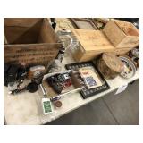 Table with Vintage Wooden Crate, Beer Trays