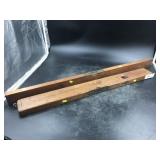 2 Vintage Wooden & Brass Levels