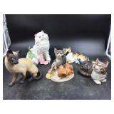 5 Cat Figurines