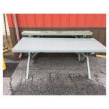 Wooden Gray Painted Picnic Table