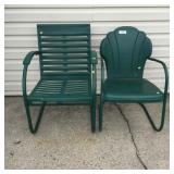 Pair of Vintage Metal Spring Rocking Chairs