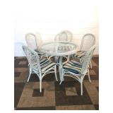 6pc Wicker Glass top Patio Table