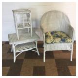 3 Various Pcs of White Wicker