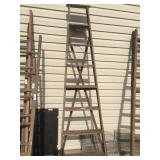 Primitive 8ft Wooden Step Ladder