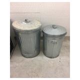 2 Steel Garbage Cans