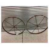 2 Early Spoked Steel Wheels