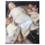 Tray lot of Various Early Composition Dolls