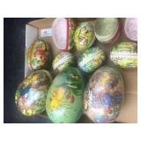 Tray Lot of Papier-Mache Easter Eggs