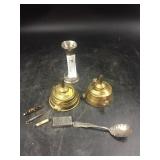 Various Sterling Silver and Brass Fluid  Lights