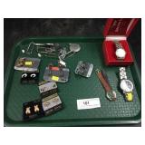 Tray of Costume Jewelry and Watches