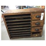 Primitive Oak File Box