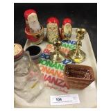 Nesting Wooden Santa Figurine, Misc. Items