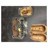 Primitive Glass Inkwell, Match Safe & Paper Weight