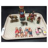 Tray Lot of Various Tin Litho and Celluloid Toys