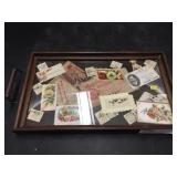 Wooden Serving Tray with Ephemera Advertisements