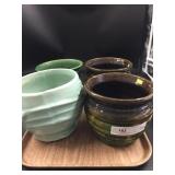 4 Various Unsigned Planters