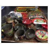 Various Tin Litho Childs Toy Kitchenwares