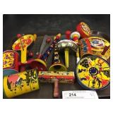 Tray Lot of Tin Litho Noise Makers