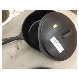 Unsigned Cast Iron Pan with Lid
