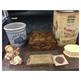 Candy Tin, Lancaster Crock , Token, Etc.