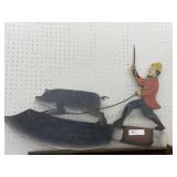 Tin Folk Art Style Hog and Handler