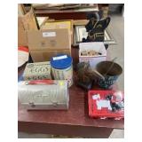 Vintage Lunch Box, Blocks, Tin Can, etc.