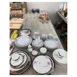 Table Lot of Glassware, China and Games