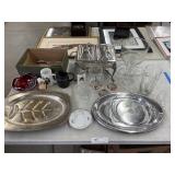 Silver Plated Servingware and Misc. Glassware
