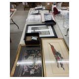 Table of Picture Frames and Framed Prints