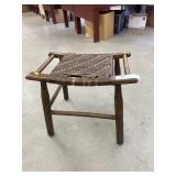 Rush Seat Stool and Metal Plant Stand