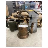 2 Oil Cans with Brass Torch