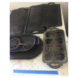 Lot of Cast Iron Grid Irons and Molds