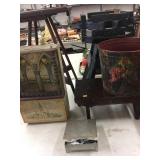 Lot of Primitive Wooden Planters, Stool, Stand,