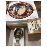 Jim Shore Christmas Santa Dish & Easter Egg