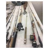 Assorted Fishing Rods and Tackle