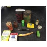 Advertising Tins, Straight Razor, etc.