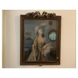 Early Victorian Print in Vintage Gilt Frame