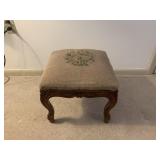Ornately Decorated Upholstered Stool