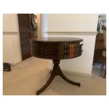 Mahogany Drum Table with 4 Drawers