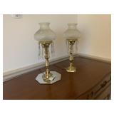 Brass Table Lamp with Prisms