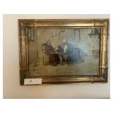 Vintage Print On Canvas With Signature.