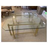 Contemporary Brass and Glass Coffee Table