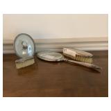 2pc Sterling Silver Dresser Set AGH Monogram