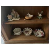 2 Shelves of Decorative China