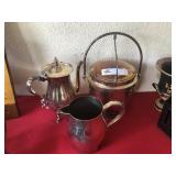 Silverplate Ice Bucket, Water Pitcher, Etc.
