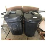 (2) 32 Gallon Trash Cans