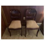 2 Carved Wooden and Upholstered Chair