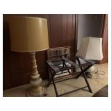 2 Table Lamps, Luggage Stand and Mirror